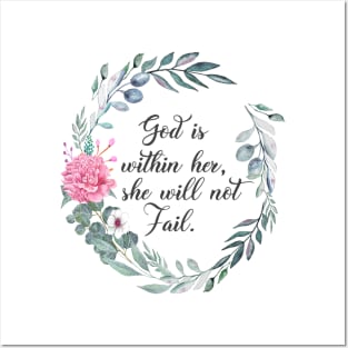 God is within her, she will not fail Posters and Art
